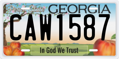 GA license plate CAW1587