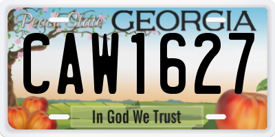 GA license plate CAW1627