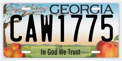GA license plate CAW1775