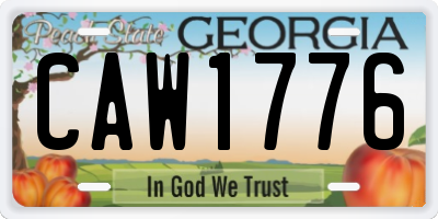 GA license plate CAW1776