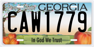 GA license plate CAW1779