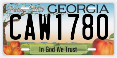 GA license plate CAW1780