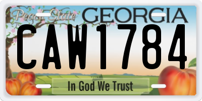 GA license plate CAW1784