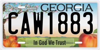 GA license plate CAW1883