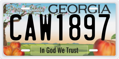 GA license plate CAW1897