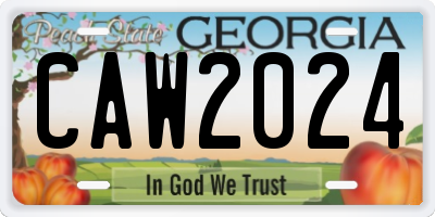GA license plate CAW2024