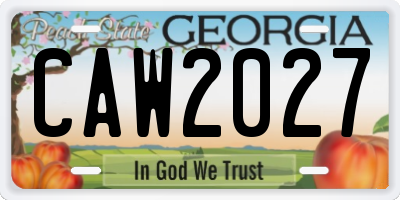 GA license plate CAW2027