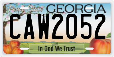 GA license plate CAW2052