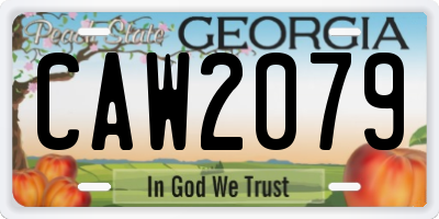 GA license plate CAW2079
