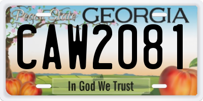 GA license plate CAW2081