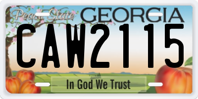 GA license plate CAW2115