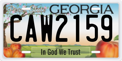 GA license plate CAW2159