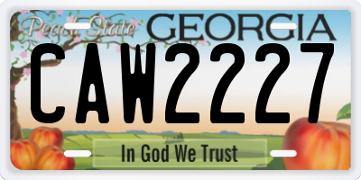 GA license plate CAW2227