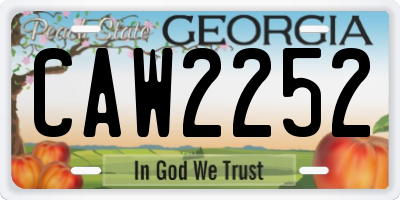 GA license plate CAW2252