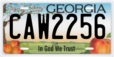 GA license plate CAW2256