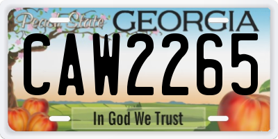 GA license plate CAW2265