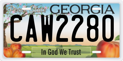 GA license plate CAW2280