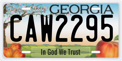 GA license plate CAW2295