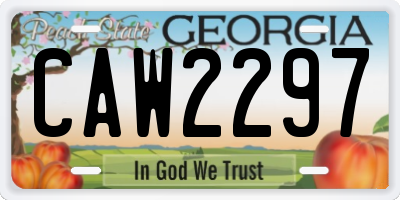 GA license plate CAW2297