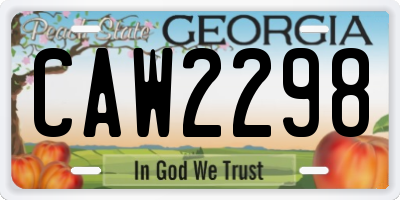 GA license plate CAW2298
