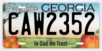 GA license plate CAW2352