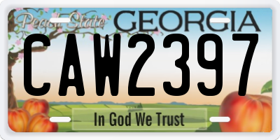 GA license plate CAW2397