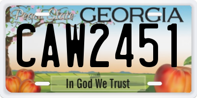 GA license plate CAW2451