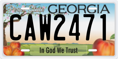 GA license plate CAW2471