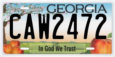 GA license plate CAW2472