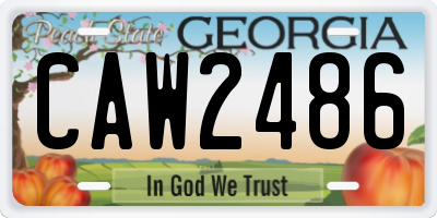 GA license plate CAW2486
