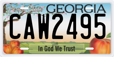 GA license plate CAW2495