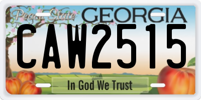 GA license plate CAW2515