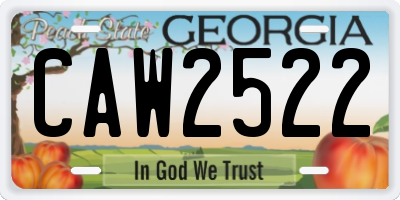 GA license plate CAW2522
