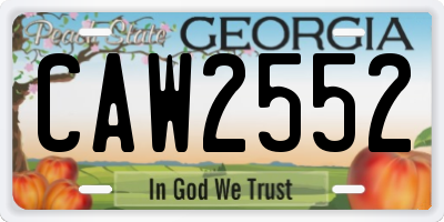 GA license plate CAW2552