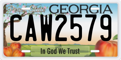 GA license plate CAW2579