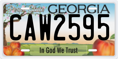GA license plate CAW2595