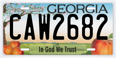 GA license plate CAW2682