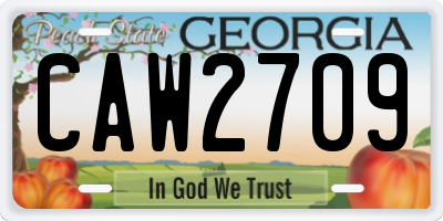 GA license plate CAW2709