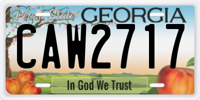 GA license plate CAW2717
