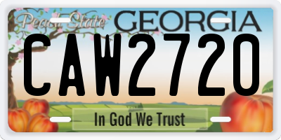 GA license plate CAW2720