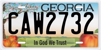 GA license plate CAW2732
