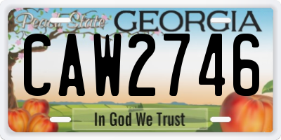 GA license plate CAW2746