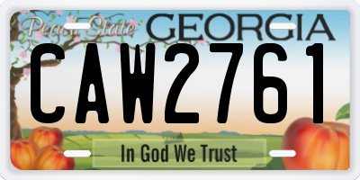GA license plate CAW2761