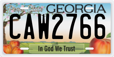 GA license plate CAW2766