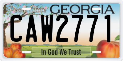 GA license plate CAW2771