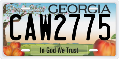 GA license plate CAW2775