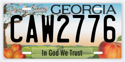 GA license plate CAW2776