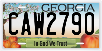 GA license plate CAW2790