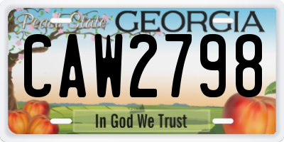 GA license plate CAW2798