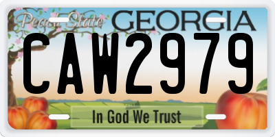GA license plate CAW2979
